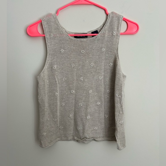 Vintage The Limited 100% Linen Floral Embroidered Tank Size Medium - Picture 1 of 5